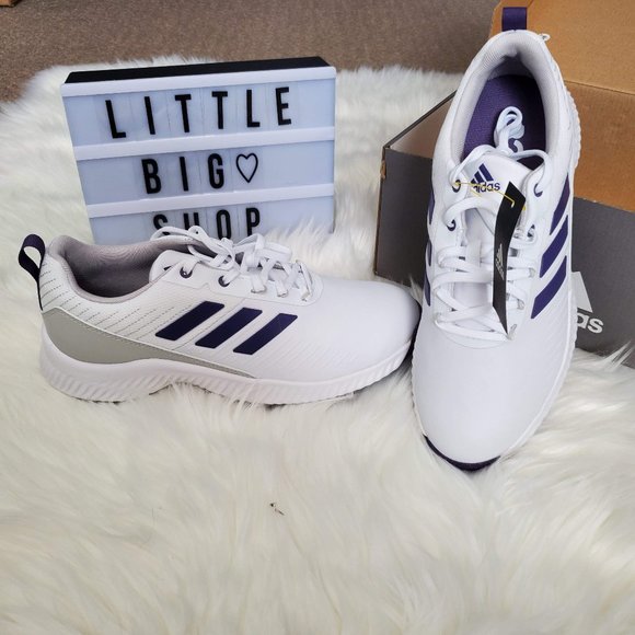 Woman's Adidas Golf Shoes Size 6 White/Purple/Gray